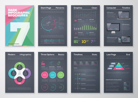 Dark Business Infographic Vector Set 7: A Comprehensive Guide for Modern Visual Communication